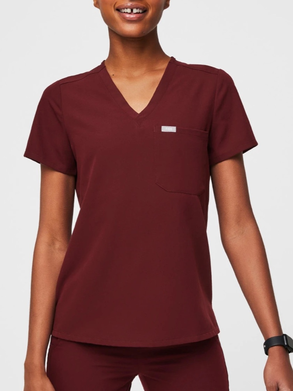 Burgundy Figs Catalina One Pocket Large scrub top
